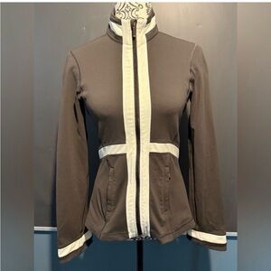 Lululemon Full Zip Jacket | Brown & Cream | Athletic Fit